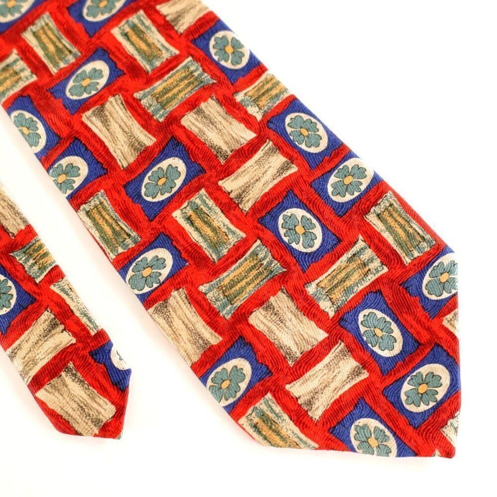 Robert‎ Talbott Studio Nordstrom Red Abstract Floral Wide Silk Tie